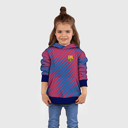 Толстовка-худи детская Fc barcelona барселона fc абстракция, цвет: 3D-синий — фото 2