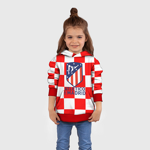 Детская толстовка Atletico madrid кубики / 3D-Красный – фото 4