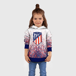 Толстовка-худи детская Atletico madrid logo брызги красок, цвет: 3D-синий — фото 2