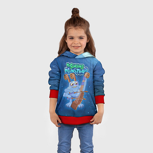 Детская толстовка My singing monsters СМЫЧОРОГ Bowgart / 3D-Красный – фото 4