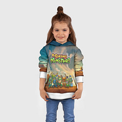 Толстовка-худи детская My singing monsters САХАСЕМЬЯ, цвет: 3D-белый — фото 2