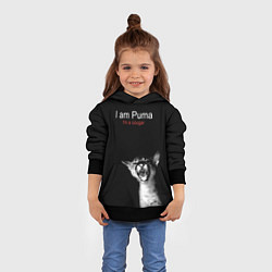 Толстовка-худи детская Im a Puma Im a cougar, цвет: 3D-черный — фото 2