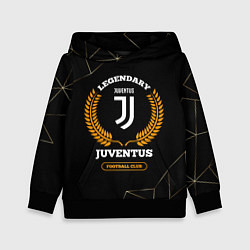 Толстовка-худи детская Лого Juventus и надпись Legendary Football Club на, цвет: 3D-черный