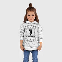 Толстовка-худи детская Juventus Football Club Number 1 Legendary, цвет: 3D-белый — фото 2