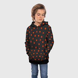 Толстовка-худи детская Love Death and Robots red pattern, цвет: 3D-черный — фото 2