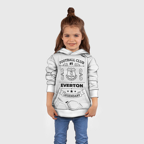 Детская толстовка Everton Football Club Number 1 Legendary / 3D-Белый – фото 4