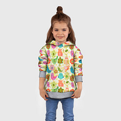 Толстовка-худи детская COLORFUL BIRDS, цвет: 3D-меланж — фото 2