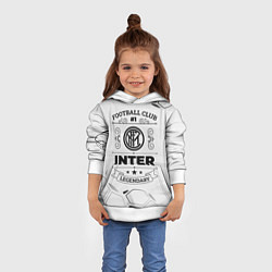 Толстовка-худи детская Inter Football Club Number 1 Legendary, цвет: 3D-белый — фото 2