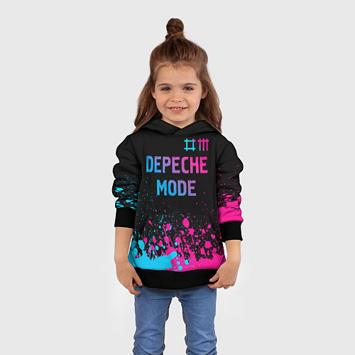 Детская толстовка Depeche Mode Neon Gradient / 3D-Черный – фото 4