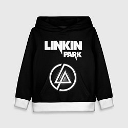 Толстовка-худи детская Linkin Park логотип и надпись, цвет: 3D-белый