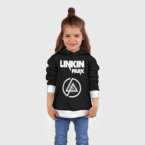 Детская толстовка Linkin Park логотип и надпись / 3D-Белый – фото 4