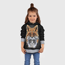 Толстовка-худи детская Красивая лисица, цвет: 3D-меланж — фото 2