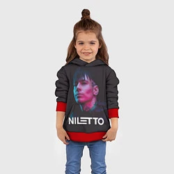 Толстовка-худи детская Нилетто - портрет, цвет: 3D-красный — фото 2