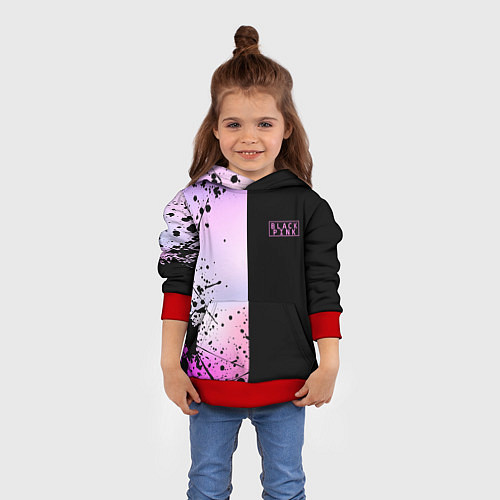 Детская толстовка BLACKPINK HALF COLORS / 3D-Красный – фото 4