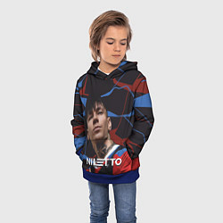 Толстовка-худи детская Нилетто и красно-синие разводы, цвет: 3D-синий — фото 2