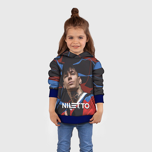Детская толстовка Нилетто и красно-синие разводы / 3D-Синий – фото 4