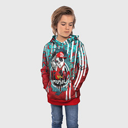 Толстовка-худи детская Hip hop - Music, цвет: 3D-красный — фото 2