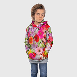 Толстовка-худи детская BEAUTIFUL FLOWERS, цвет: 3D-меланж — фото 2