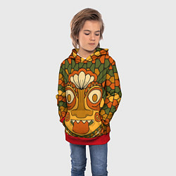 Толстовка-худи детская Polynesian tiki TRICKY, цвет: 3D-красный — фото 2