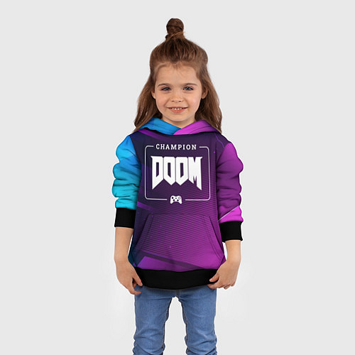 Детская толстовка Doom Gaming Champion: рамка с лого и джойстиком на / 3D-Черный – фото 4