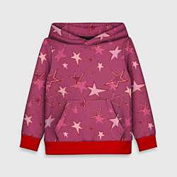 Толстовка-худи детская Terracotta Star Pattern, цвет: 3D-красный