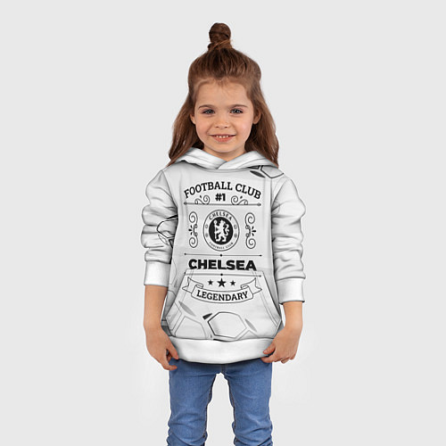 Детская толстовка Chelsea Football Club Number 1 Legendary / 3D-Белый – фото 4