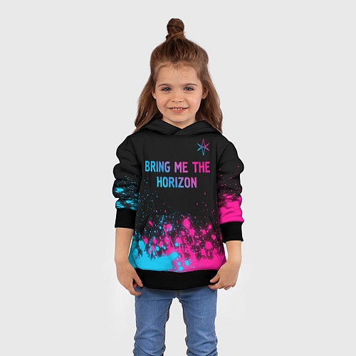 Детская толстовка Bring Me the Horizon Neon Gradient / 3D-Черный – фото 4