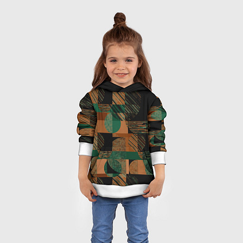 Детская толстовка Текстурированный абстрактный, геометрический принт / 3D-Белый – фото 4