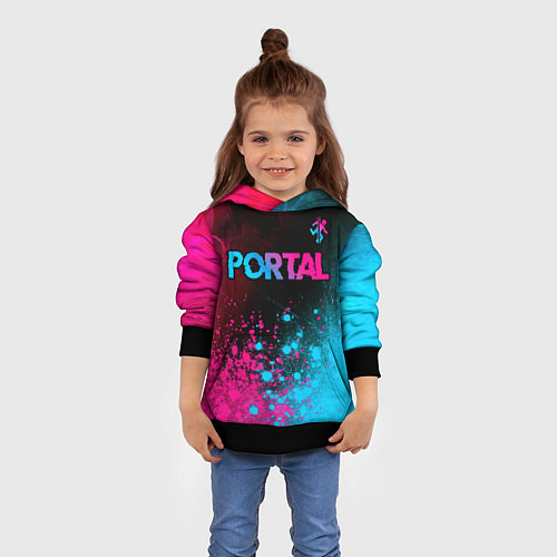 Детская толстовка Portal Neon Gradient / 3D-Черный – фото 4