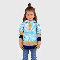 Толстовка-худи детская Славянская тай-дай рубаха, цвет: 3D-синий — фото 2