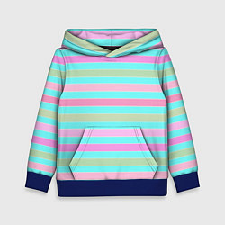 Детская толстовка Pink turquoise stripes horizontal Полосатый узор