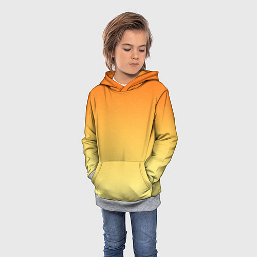 Детская толстовка Оранжевый, желтый градиент / 3D-Меланж – фото 3