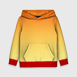 Толстовка-худи детская Оранжевый, желтый градиент, цвет: 3D-красный