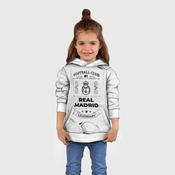 Толстовка-худи детская Real Madrid Football Club Number 1 Legendary, цвет: 3D-белый — фото 2