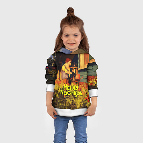 Детская толстовка Hello Neighbor Привет сосед Сосед поливает / 3D-Белый – фото 4