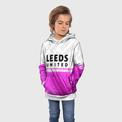 Толстовка-худи детская Leeds United Pro Football, цвет: 3D-белый — фото 2