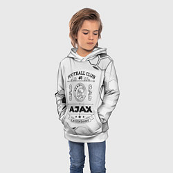 Толстовка-худи детская Ajax Football Club Number 1 Legendary, цвет: 3D-белый — фото 2