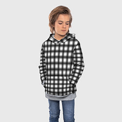 Толстовка-худи детская Black and white trendy checkered pattern, цвет: 3D-меланж — фото 2