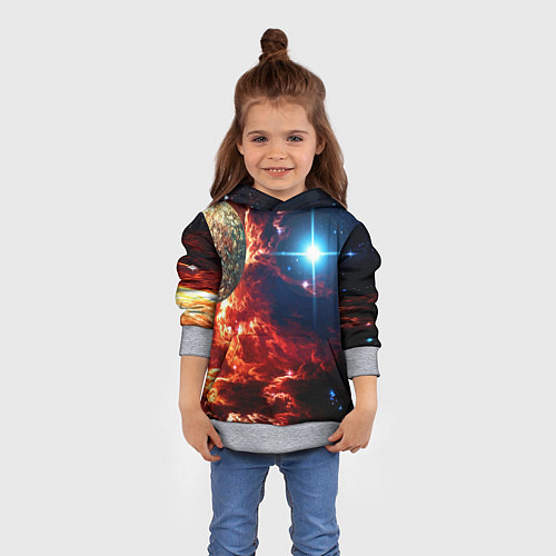 Детская толстовка Яркая звезда в космическом пространстве / 3D-Меланж – фото 4