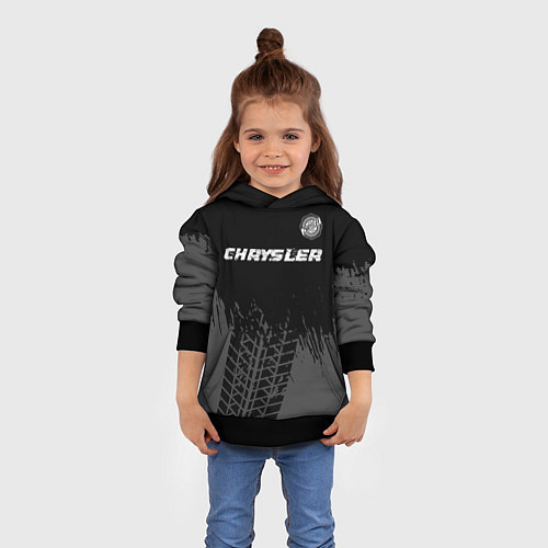 Детская толстовка Chrysler Speed на темном фоне со следами шин / 3D-Черный – фото 4