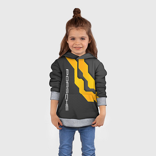 Детская толстовка PORSCHE - ТЕХНОЛОГИЧЕСКАЯ БРОНЯ / 3D-Меланж – фото 4