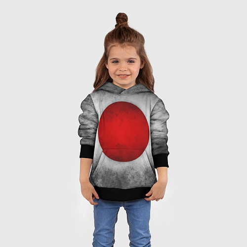 Детская толстовка Japan flag on chrome / 3D-Черный – фото 4