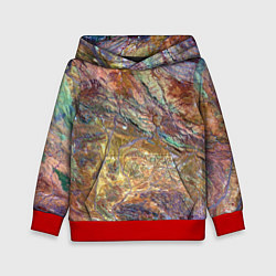 Толстовка-худи детская Горная порода возраст которых превышает 3,6 миллиа, цвет: 3D-красный