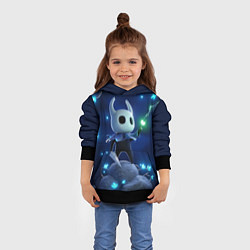 Толстовка-худи детская Hollow Knight неоновые бабочки, цвет: 3D-черный — фото 2