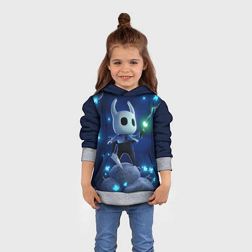 Детская толстовка Hollow Knight неоновые бабочки / 3D-Меланж – фото 4