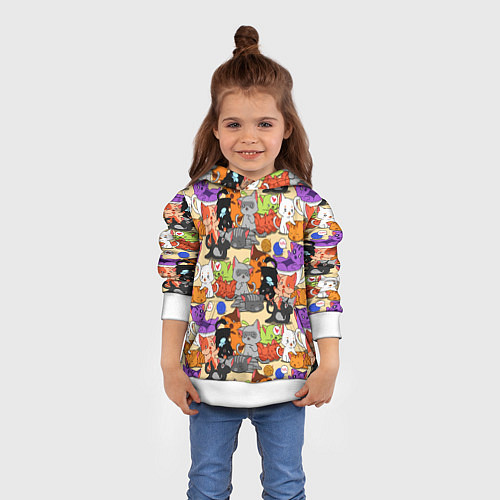 Детская толстовка Котики-такие котики / 3D-Белый – фото 4