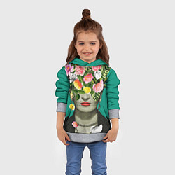 Толстовка-худи детская Фрида Кало - Арт Портрет, цвет: 3D-меланж — фото 2