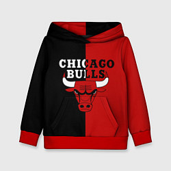 Толстовка-худи детская Чикаго Буллз black & red, цвет: 3D-красный