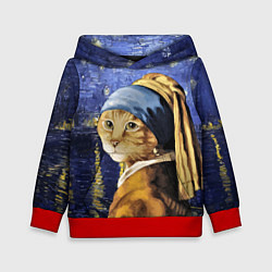 Детская толстовка Прикол с котом: пародия картина