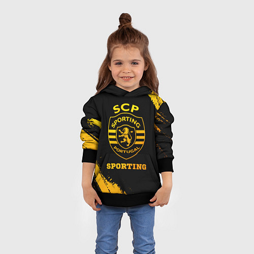 Детская толстовка Sporting - gold gradient / 3D-Черный – фото 4